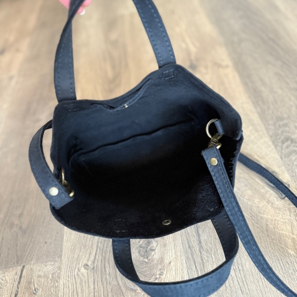Portland Leather Black MINI CROSSBODY TOTE - Picture 8 of 11